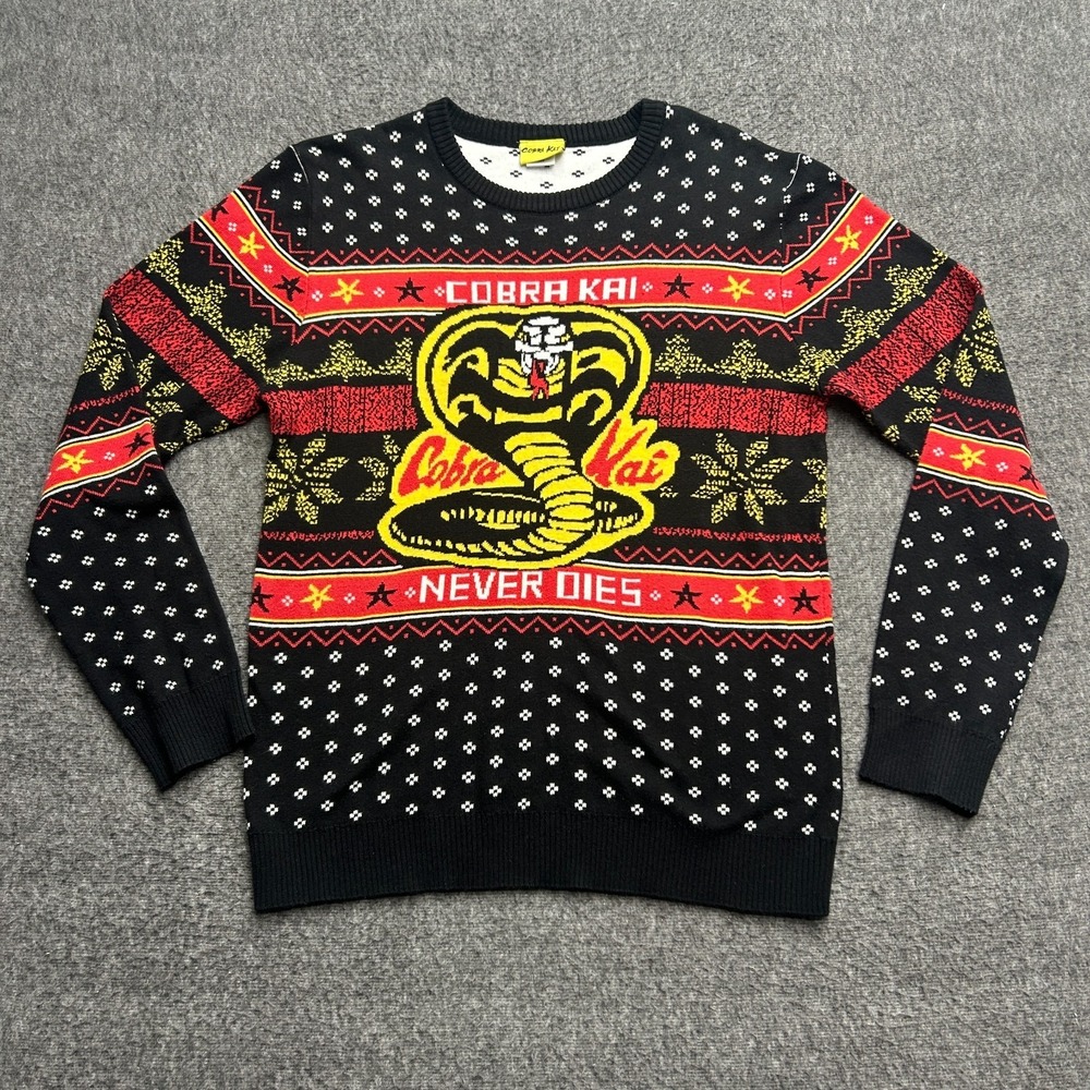 Cobra‎ Kai Christmas Sweater Medium Never Dies Ugly Halloween Karate Kid